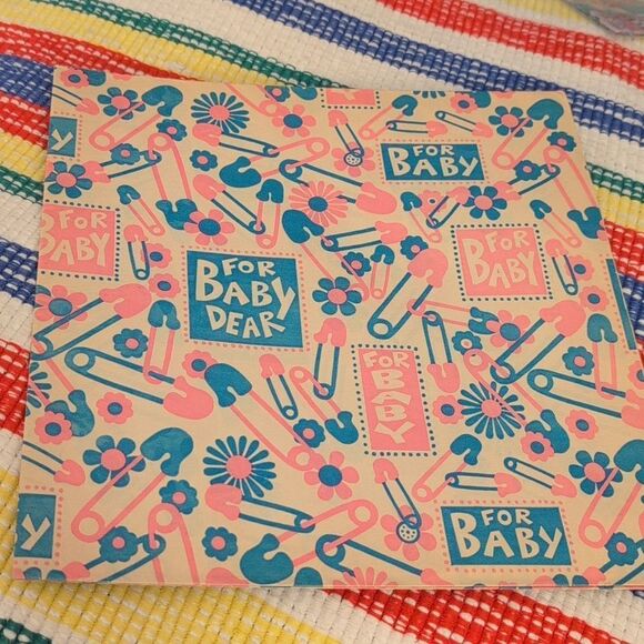 MCM Vintage 50s 60s 70s new baby shower wrapping paper lot - Picture 4 of 16